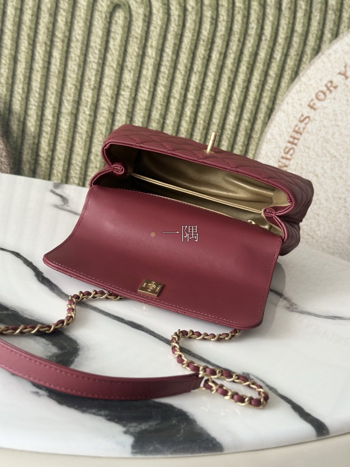 香奈兒CHANEL Coco Handle, 迷你 酒紅|AS92990:圖片 9
