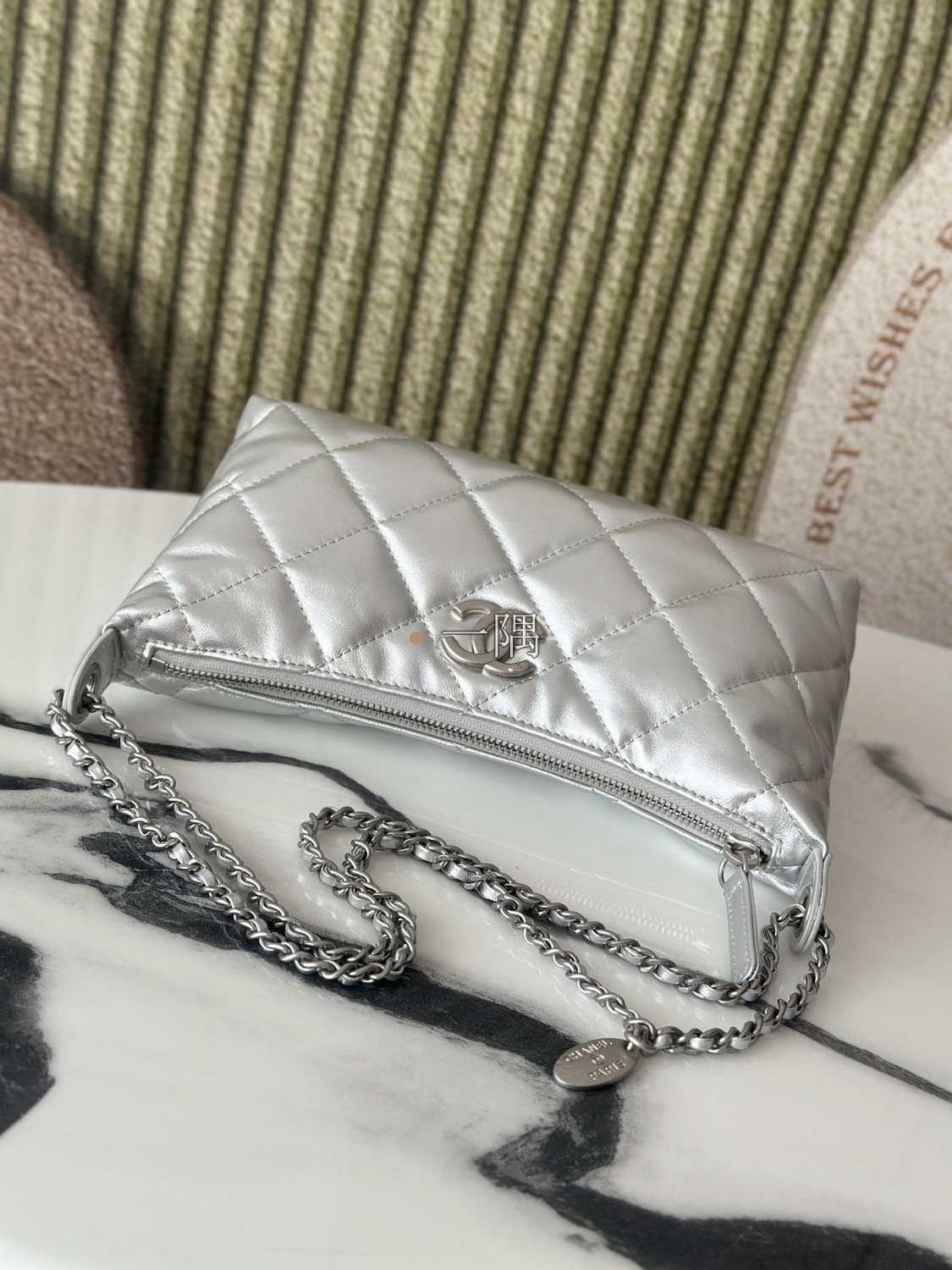 香奈兒CHANEL Hobo, 中號 米色|AS5077:圖片 5