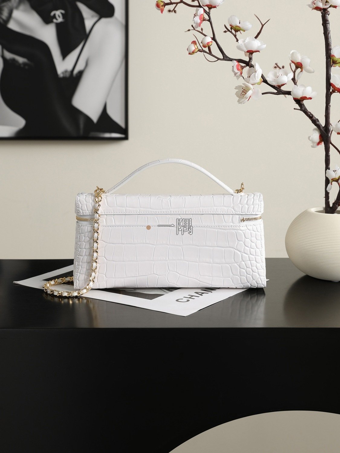 香奈兒CHANEL 鏈條 顆粒小牛皮, 小號|AP5438:圖片 4