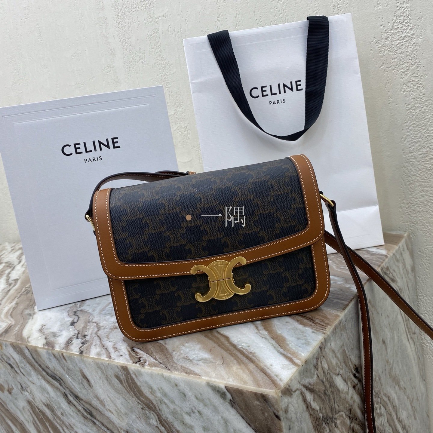 賽琳Celine 肩背包, 迷你 銀灰色|187366