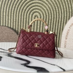 香奈兒CHANEL Coco Handle, 迷你 酒紅|AS92990