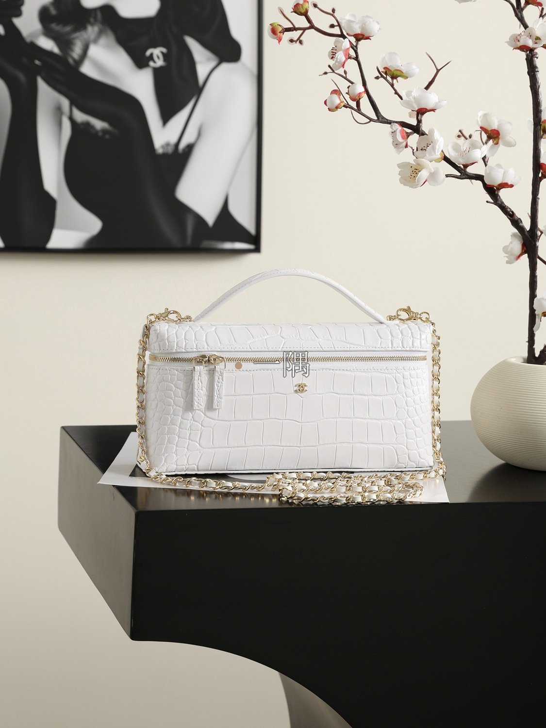 香奈兒CHANEL 鏈條 顆粒小牛皮, 小號|AP5438