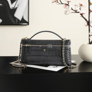 香奈兒CHANEL 鏈條 顆粒小牛皮, 小號 黑色|AP5438