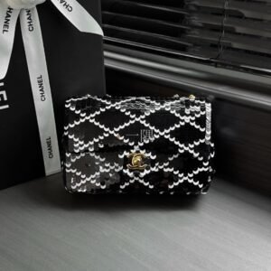 香奈兒CHANEL CF 珠片 SO BLACK 口蓋包, 小號|AS4561