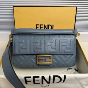 芬迪FENDI Baguette, 小號 灰藍色|8BR850