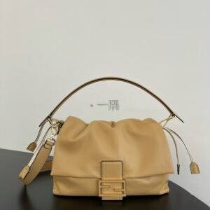 芬迪FENDI Mamma Baguette, 大號 奶茶色|8BR834