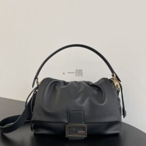 芬迪FENDI Mamma Baguette, 大號 黑色|8BR834