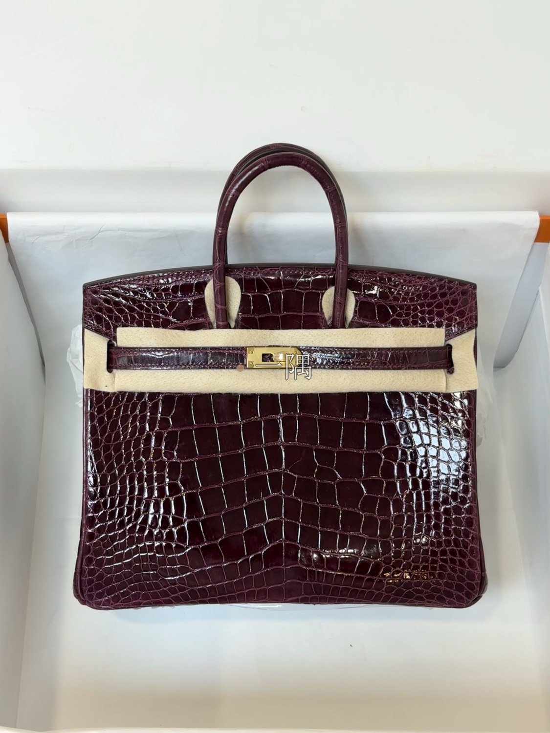 愛馬仕HERMÈS Birkin 25 美洲鱷, 小號 波爾多酒紅