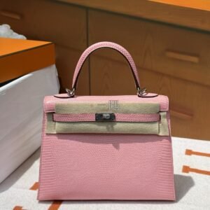 愛馬仕HERMÈS Kelly 25 蜥蜴皮, 小號 櫻花粉