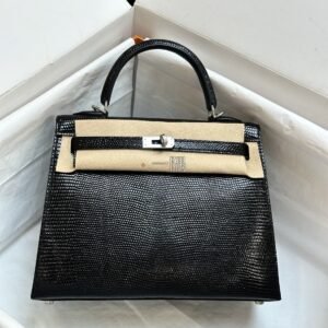 愛馬仕HERMÈS Kelly 25 蜥蜴皮, 小號 黑色