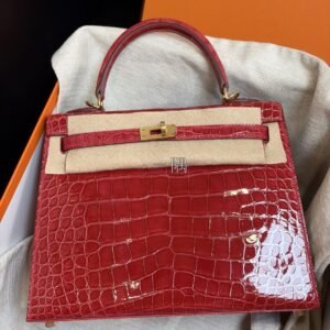 愛馬仕HERMÈS Kelly 25 美洲鱷, 小號 法拉利紅