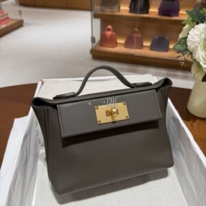 愛馬仕HERMÈS Kelly 24/24 Mini evercolor, 迷你 洛德綠