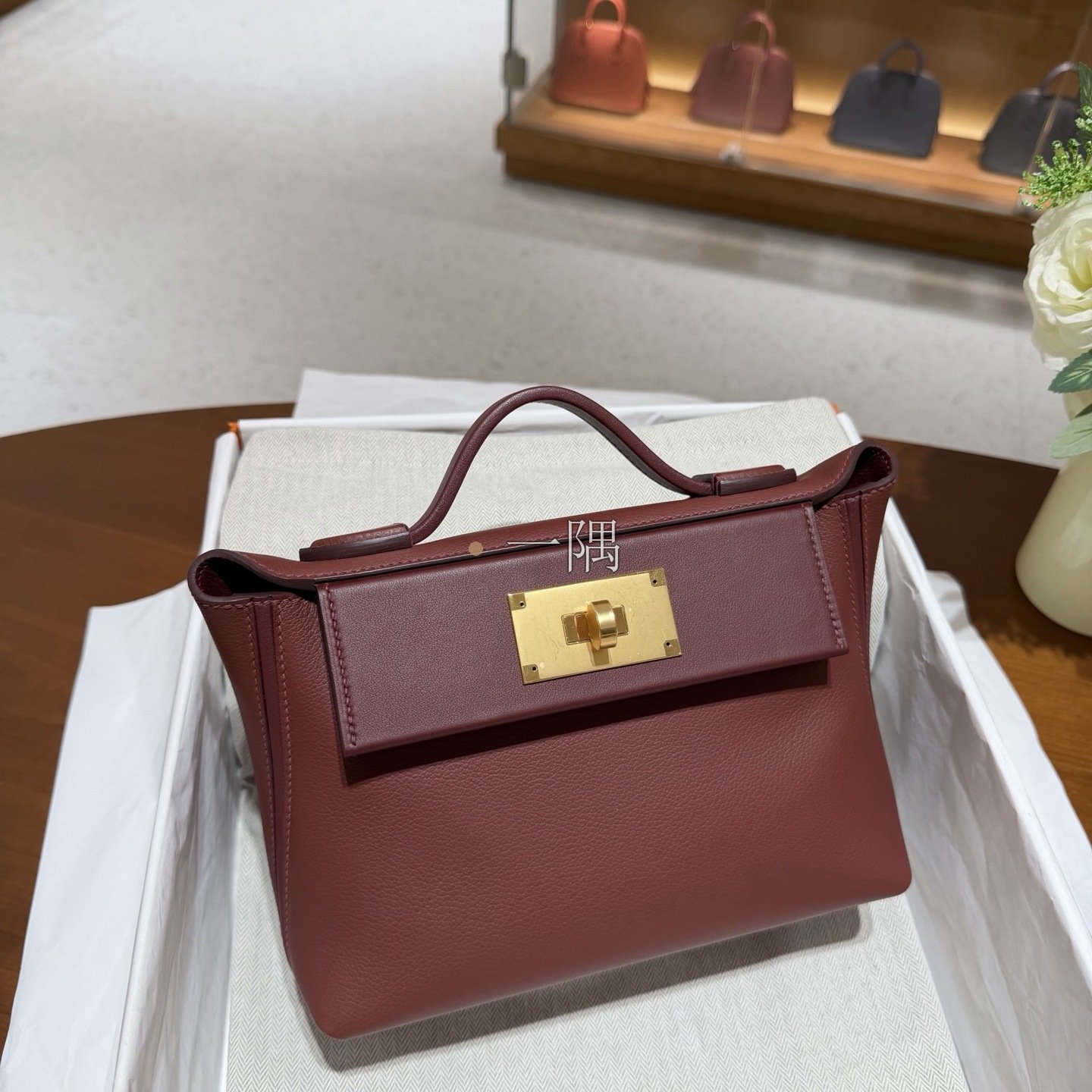 愛馬仕HERMÈS Kelly 24/24 Mini evercolor, 迷你 愛馬仕紅