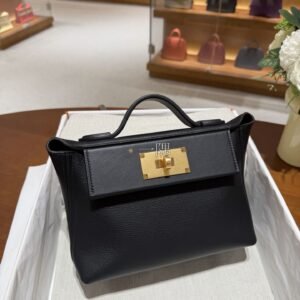 愛馬仕HERMÈS Kelly 24/24 Mini evercolor, 迷你 黑色