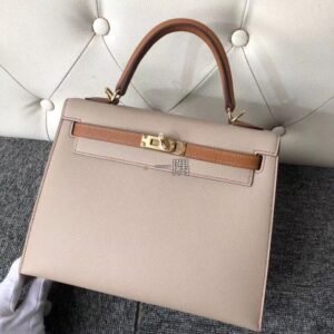 愛馬仕HERMÈS Kelly 25 epsom, 小號 風衣灰