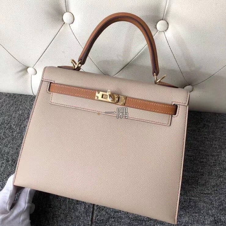 愛馬仕HERMÈS Kelly 25 epsom, 小號 風衣灰