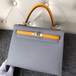 愛馬仕HERMÈS Kelly 25 epsom, 小號 海鷗灰