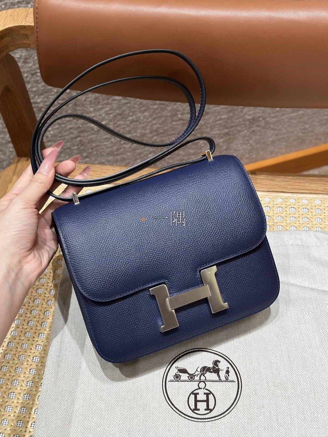 愛馬仕HERMÈS Constance epsom, 迷你 寶藍色