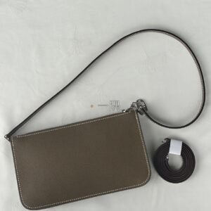 愛馬仕HERMÈS Zipengo ev皮, 迷你 大象灰