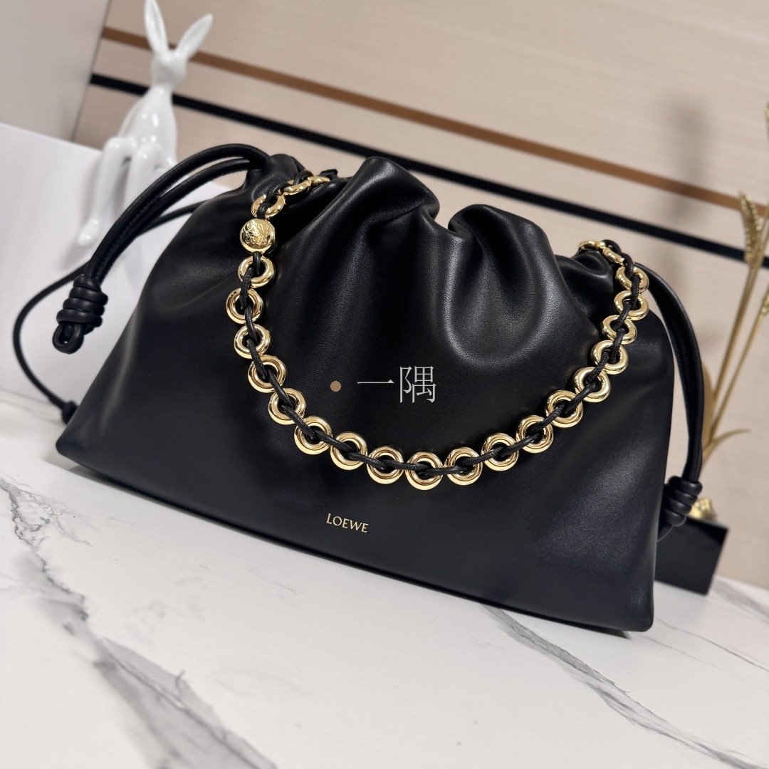 羅意威LOEWE Flamenco Purse, 大號 黑色|012401