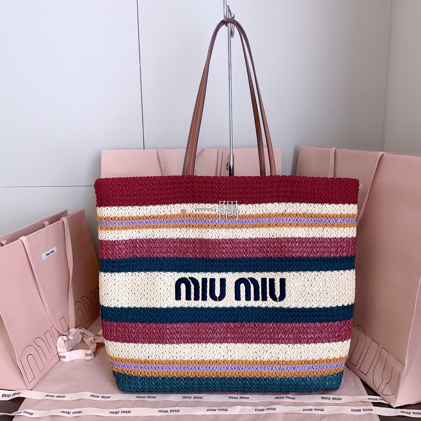 繆繆MiuMiu 托特包, 大號 米色|5BG228