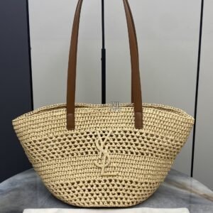 聖羅蘭YSL Panier 編織 草編, 大號 杏色｜868565