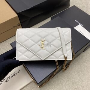 聖羅蘭YSL Becky 球紋羊皮, 迷你 奶白|871140