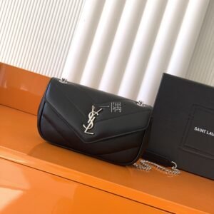 聖羅蘭YSL LouLou 羊皮, 迷你 黑色|821749