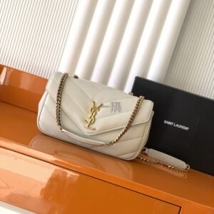 聖羅蘭YSL LouLou 羊皮, 小號 白色|801437