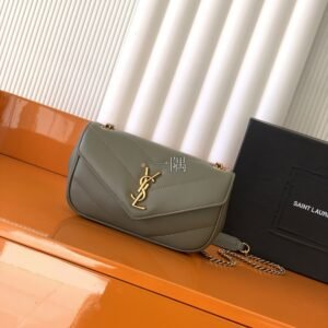 聖羅蘭YSL LouLou 羊皮, 迷你 苔蘚綠|821749
