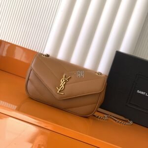 聖羅蘭YSL LouLou 羊皮, 迷你 焦糖色|821749